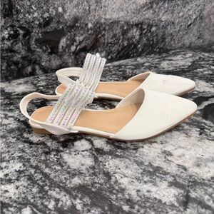 Elegant White Slingback Flats